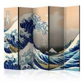 Screen room divider - Den store bølge ud for Kanagawa, 3-delt 