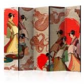 Paravent, Raumteiler freistehend, Trennwand - Wanderungen in Kyoto: Geisha 