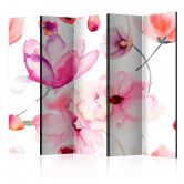 Paravent, Raumteiler freistehend, Trennwand - Blumensinfonie in Rosa 