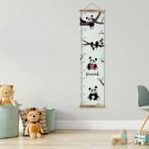 Textielposter Gepersonaliseerd Kvilis - Panda's - 30x120 cm 