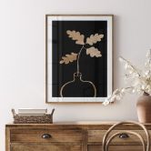 Poster 1X Studio - Goldene Eichenblätter in einer Vase 