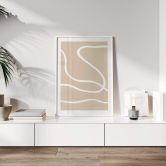 Poster 1X Studio - Weiße Pinselstriche auf Beige 