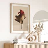 Poster Elegantes Blatt in Gold und Rot - Alma 