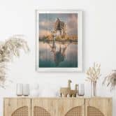 Safari Poster - Reflexion einer Giraffe in der Wildnis - Amtmann 