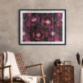 Poster Florale Blütenpracht in Purpurtönen - Anis Illustration 
