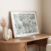 Pflanzen Poster Dschungelblätter Aquarell Creme - Bloomery Decor 