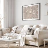 Vogelposter Kraniche im Kirschblüten-Rausch Beige - Bloomery Decor 