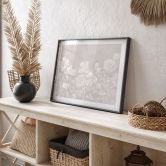 Blumen Poster Wildblumen in Kreide-Optik Beige - Bloomery Decor 