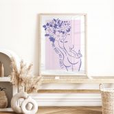 Poster Body Positivity - Line Art Floral 