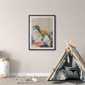 Kinder-Poster Dinosaurier - Velociraptor - Braun 