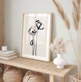 Poster Line Art Zwei Mohnblumen - Cats & Dotz 