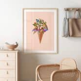 Poster Frida Floral Studio - Blumige Eistüte 