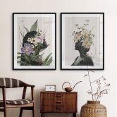 Poster Frida Floral Studio - Frauensilhouette mit Lilienblüten 
