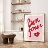 Poster Bonjour avec bouche à baiser - Fritsch 