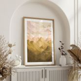 Poster Goldene Berge im Sonnenuntergang - Goed Blauw 