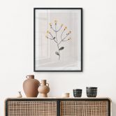 Poster Zarte Pflanze mit gelben Blüten - Goed Blauw 