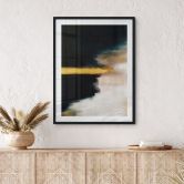 Plakat Penselstrøg guld og sort - Haniff 