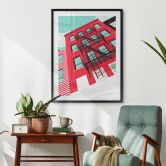Poster Rote Fassade mit Feuertreppe in New York - Heemskerk 