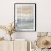 Poster Gold-graue Landschaft aus Pinselstrichen - Hobday 