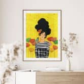 Poster Porträt Frau - Blumenmädchen im Sommergarten - Hülya 