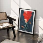 Poster Frau im Blumenkleid mit Schmetterling - Hülya 