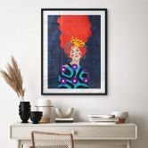 Poster Frau mit Blütenkranz im Haar - Hülya 