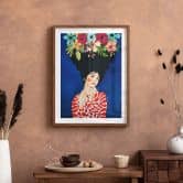 Poster Frau mit Blütenpracht im Haar - Hülya 