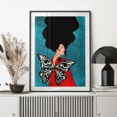 Poster Frau mit Schmetterlingsflügeln - Hülya 