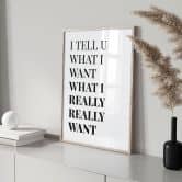 Poster Songtext - I tell you what I want 