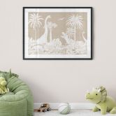 Poster Dinosaurier im wilden Dschungel - Braun - Kikki Belle 