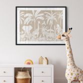 Poster Dschungelträume - Afrikas Tierwelt in Braun - Kikki Belle 