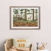 Poster fürs Kinderzimmer - Wimmelbild Waldtiere - Kikki Belle 