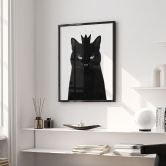 Poster Schwarze Katze mit Krone - Korenkova 