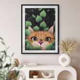 Poster fürs Kinderzimmer - Süße Katze im Busch - Korenkova 