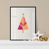 Poster Kubistika - Bunter Weihnachtsbaum 