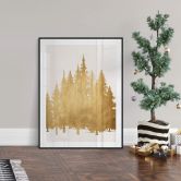 Poster Kubistika - Goldener Tannenwald 