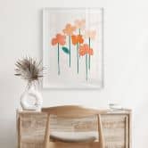 Poster Kleine Blumen in Peach-Farben - Kubistika 