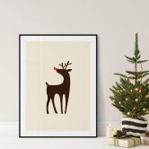 Poster Kubistika - Rudolph das Rentier 