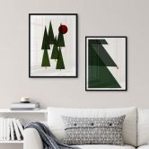Poster Kubistika - Tannenbaum Abstrakt 