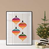 Poster Kubistika - Weihnachtskugeln Retro 