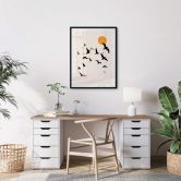 Poster Zugvögel auf dem Weg in den Süden - Kubistika 