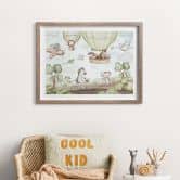 Poster für Kinder - Ballonfahrt der Tierfreunde - Kvilis 