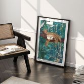 Poster Leopard im smaragdgrünen Dschungel - Manovski 