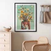 Poster Moth - Frau mit Sommerblumen auf dem Kopf 