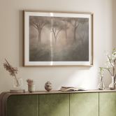 Poster Waldmagie im Morgennebel Beige - Ms Tiff 