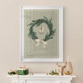 Poster fürs Wohnzimmer - Weihnachtskranz mit Schaukelpferd - NKTN 