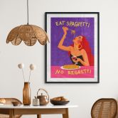 Plakat Spaghetti og vin - Oltmanns 