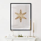 Poster Weihnachten - Goldene Schneeflocke - Orara Studio 