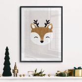 Poster Weihnachten - Niedliches Rentier - Orara Studio 