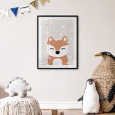 Poster Schneefuchs - Kinderposter - Orara Studio 